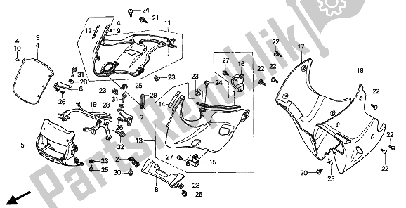 All parts for the Cowl of the Honda NSR 50S 1994