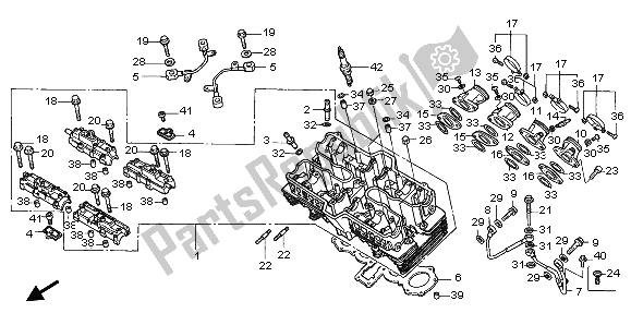 All parts for the Cylinder Head of the Honda CB 750F2 1997