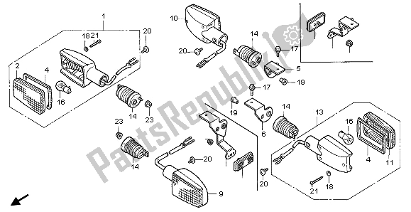 Tutte le parti per il Winker del Honda CB 1000F 1996