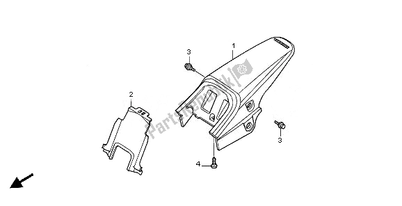 All parts for the Rear Fender of the Honda CRF 70F 2010