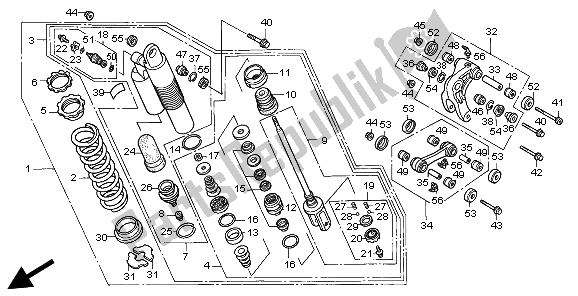 Toutes les pièces pour le Coussin Arrière du Honda XR 600R 1995