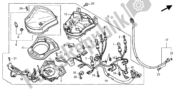 Tutte le parti per il Metro (kmh) del Honda SH 125 2012