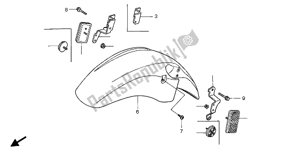 Todas las partes para Guardabarros Delantero de Honda CBR 1000F 1996