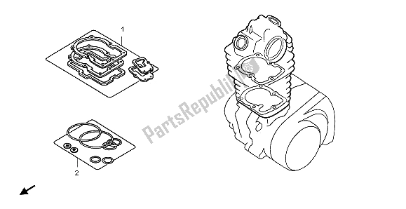 All parts for the Eop-1 Gasket Kit A of the Honda TRX 350 FE Fourtrax Rancher 4X4 ES 2000