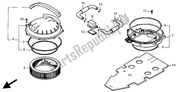 Tutte le parti per il Filtro Dell'aria del Honda ST 1100 1997