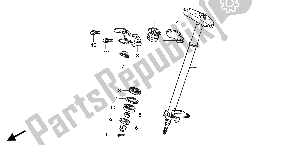 All parts for the Steering Shaft of the Honda TRX 400 EX 2007