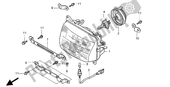 All parts for the Headlight (eu) of the Honda XL 600V Transalp 1997