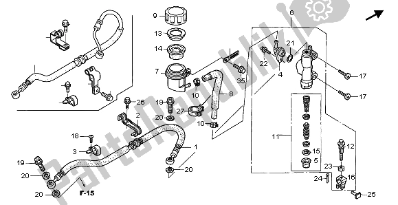 All parts for the Rr. Brake Master Cylinder of the Honda TRX 400 EX Sportrax 2004