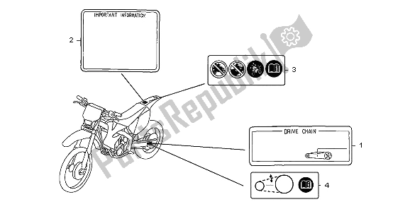 Todas las partes para Etiqueta De Precaución de Honda CRF 450X 2009