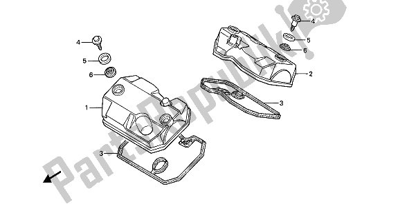 Tutte le parti per il Coperchio Della Testata del Honda NTV 650 1988