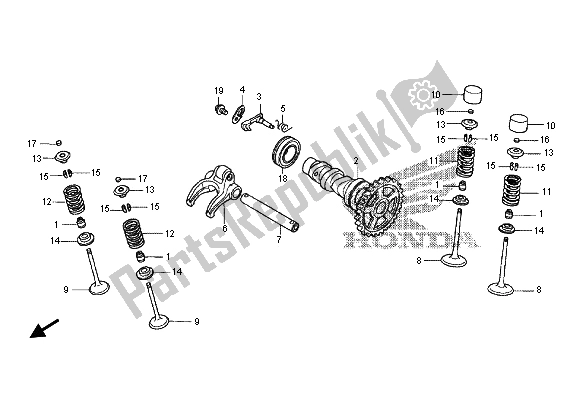 Tutte le parti per il Albero A Camme E Valvola del Honda CRF 250X 2012
