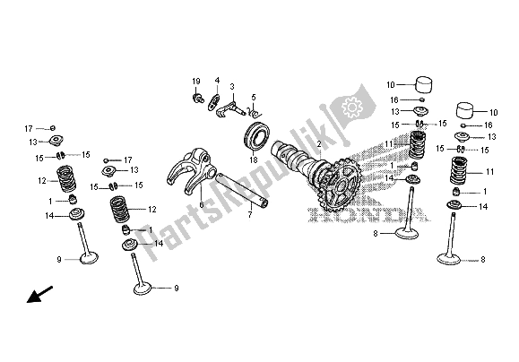 Tutte le parti per il Albero A Camme E Valvola del Honda CRF 250X 2012