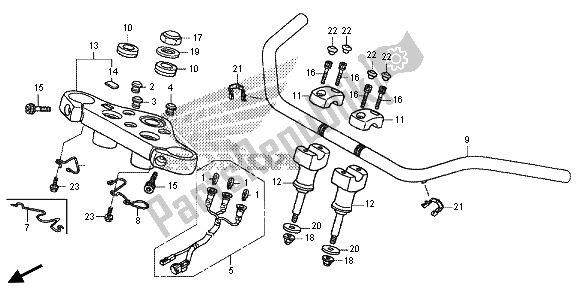 Alle onderdelen voor de Handvat Pijp van de Honda VT 750 CS 2013