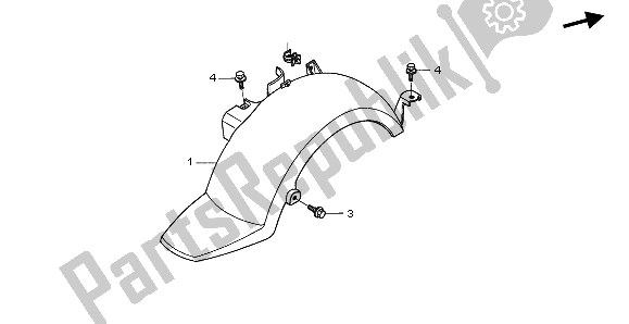 Tutte le parti per il Parafango Posteriore del Honda NPS 50 2012
