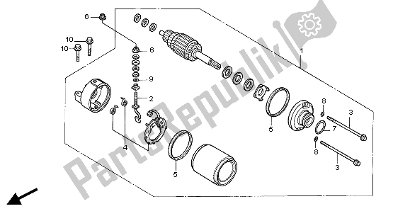 All parts for the Starting Motor of the Honda CBR 600F 2004
