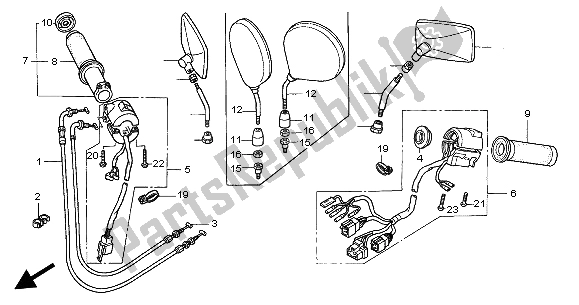 Todas las partes para Interruptor De La Manija de Honda VTX 1800C 2004