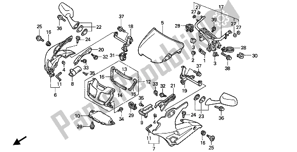 All parts for the Cowl of the Honda VFR 750F 1994