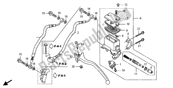 All parts for the Rr. Brake Master Cylinder of the Honda FES 150A 2009