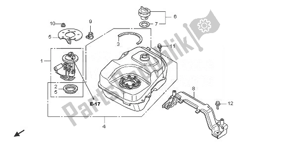 Todas las partes para Depósito De Combustible de Honda PES 150 2008