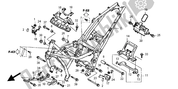Alle onderdelen voor de Frame Lichaam van de Honda NC 700 XD 2012