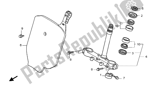 All parts for the Steering Stem of the Honda CR 85R SW 2007