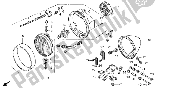 Tutte le parti per il Faro (uk) del Honda VT 750C 2007