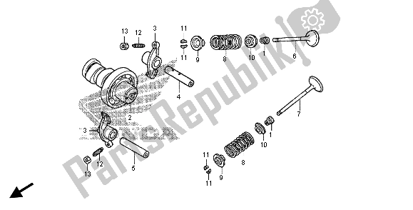 All parts for the Camshaft & Valve of the Honda FES 125 2012
