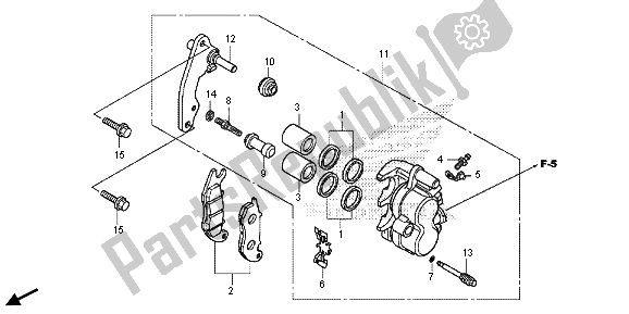 Tutte le parti per il Pinza Freno Anteriore del Honda CRF 250L 2015