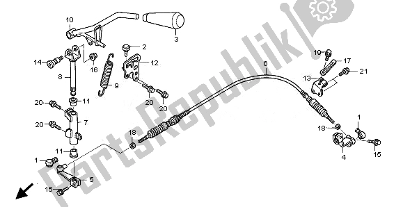 All parts for the Select Lever of the Honda TRX 680 FA Fourtrax Rincon 2008