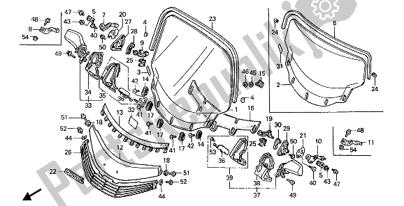 Todas las partes para Parabrisas Y Espejo Retrovisor de Honda GL 1500 1988