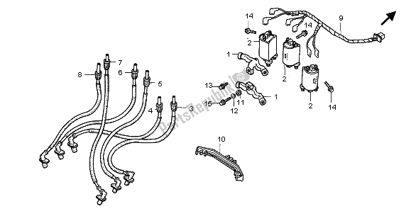 All parts for the Ignition Coil of the Honda GL 1500A 1995