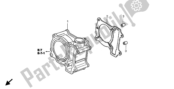 All parts for the Cylinder of the Honda FES 125 2008