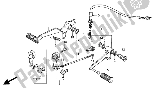 All parts for the Brake Pedal & Change Pedal of the Honda CB 600F2 Hornet 2002