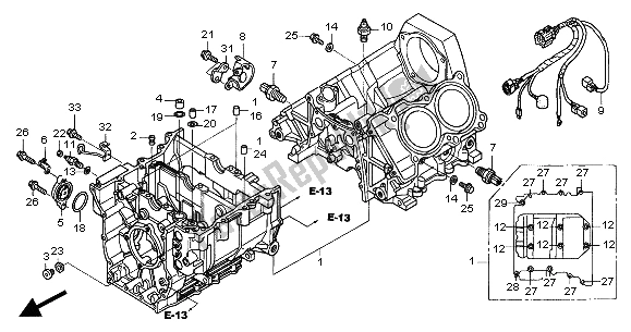 Toutes les pièces pour le Carter du Honda ST 1300A 2004