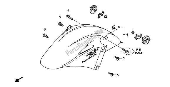 All parts for the Front Fender of the Honda VFR 800A 2009