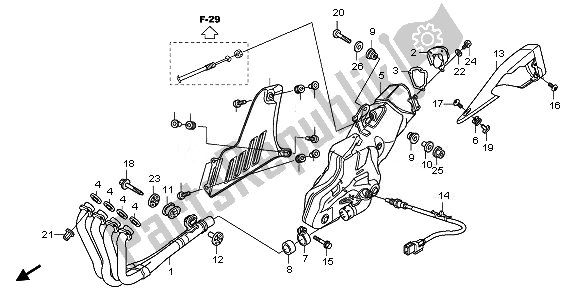 All parts for the Exhaust Muffler of the Honda CBR 1000 RR 2008