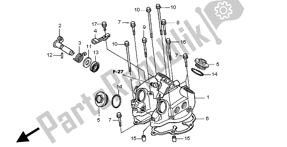 All parts for the Cylinder Head Cover of the Honda XR 400R 1999