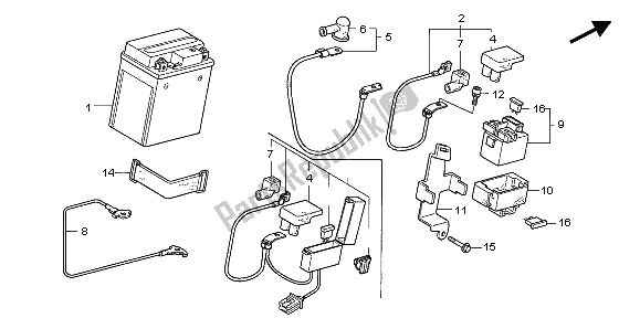 All parts for the Battery of the Honda CBF 600S 2007