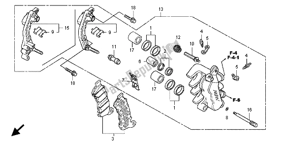 All parts for the Front Brake Caliper of the Honda SH 300A 2012