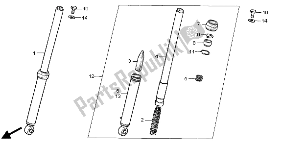 Toutes les pièces pour le Fourche Avant du Honda QR 50 1997