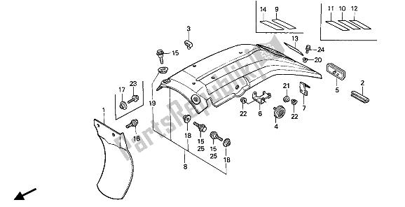 Todas las partes para Guardabarros Trasero de Honda XR 600R 1985