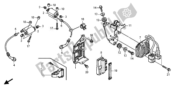 All parts for the Ignition Coil of the Honda XL 700V Transalp 2011