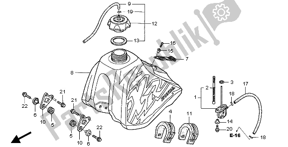 Todas las partes para Depósito De Combustible de Honda XR 250R 1997