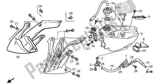 Todas las partes para Depósito De Combustible de Honda CRF 250R 2006
