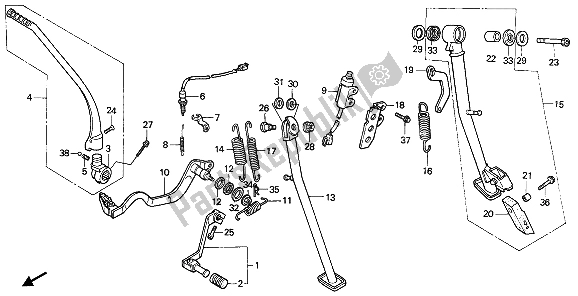 Tutte le parti per il Pedalare E Stare In Piedi del Honda NX 650 1989