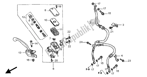 Tutte le parti per il Fr. Pompa Freno del Honda CBR 600F 2002