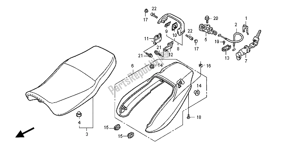 All parts for the Seat & Rear Cowl of the Honda CB 750F2 2001