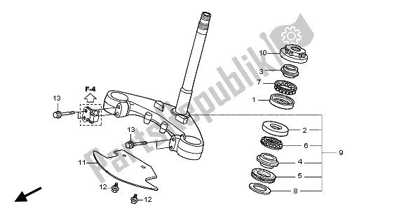 Todas las partes para Vástago De Dirección de Honda XL 125V 2001