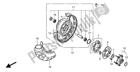 All parts for the Rear Wheel of the Honda VT 750C2B 2010