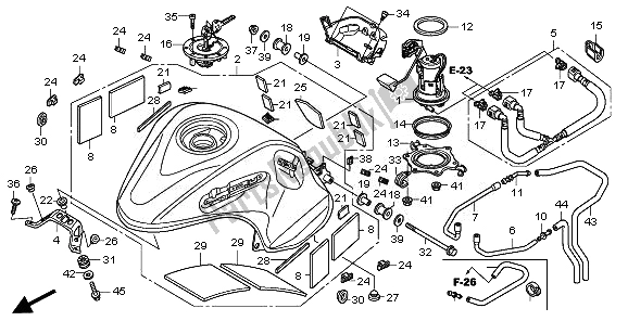 Alle onderdelen voor de Brandstoftank En Brandstofpomp van de Honda VFR 1200F 2011